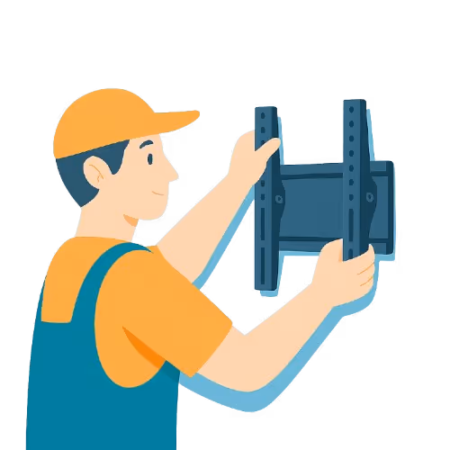 hombre instalando rack